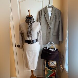 Adrianna Papell Cream Pencil Skirt waist